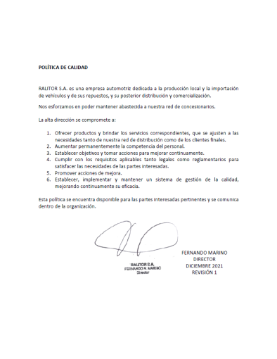 Politica de Calidad